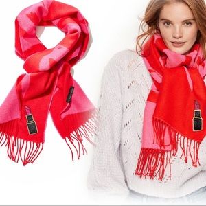 Victoria’s Secret pink red lipstick scarf
